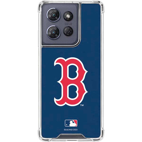 MLB Boston Red Sox - Solid Distressed Moto G Play 5G (2025) Clear Case